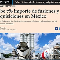Sube 7% importe de fusiones y adquisiciones en Mxico
